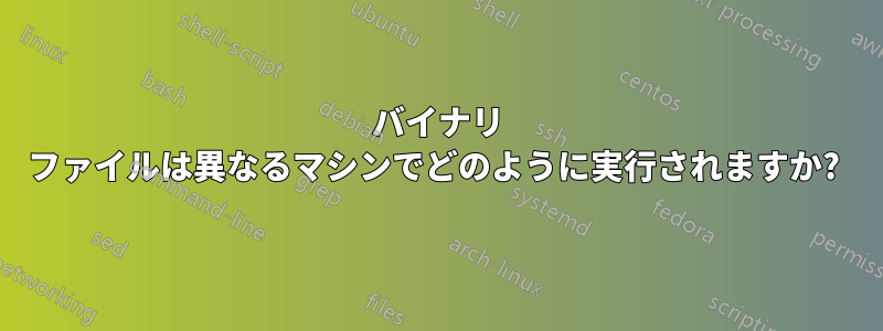 バイナリ ファイルは異なるマシンでどのように実行されますか? 