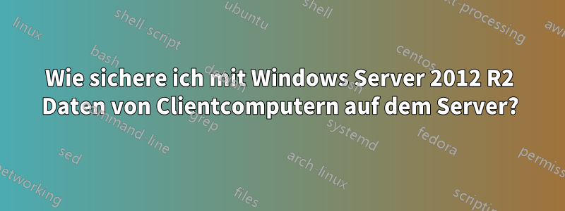 Wie sichere ich mit Windows Server 2012 R2 Daten von Clientcomputern auf dem Server?