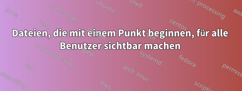 Dateien, die mit einem Punkt beginnen, für alle Benutzer sichtbar machen