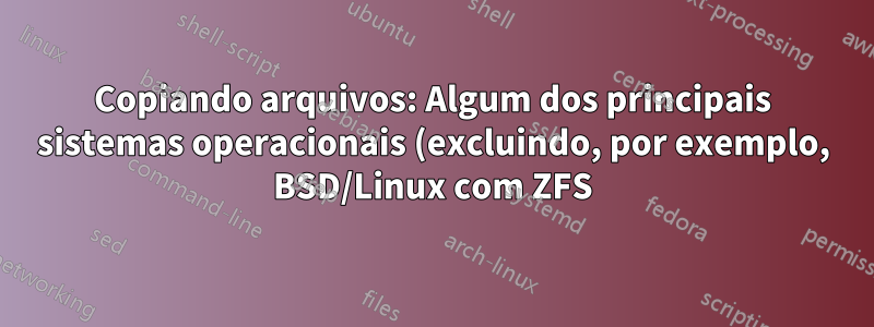 Copiando arquivos: Algum dos principais sistemas operacionais (excluindo, por exemplo, BSD/Linux com ZFS) faz hash de arquivos ao movê-los?