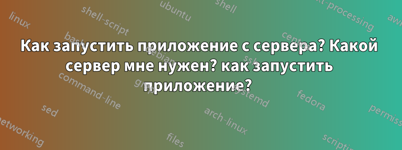 Как запустить приложение с сервера? Какой сервер мне нужен? как запустить приложение? 