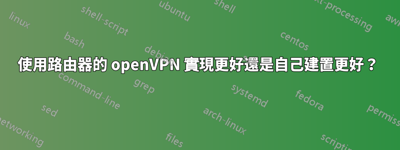 使用路由器的 openVPN 實現更好還是自己建置更好？