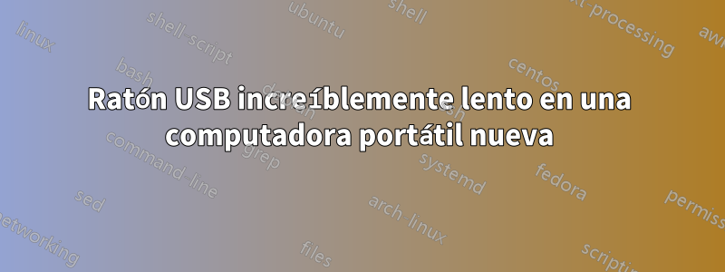 Ratón USB increíblemente lento en una computadora portátil nueva