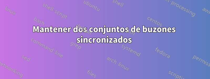 Mantener dos conjuntos de buzones sincronizados