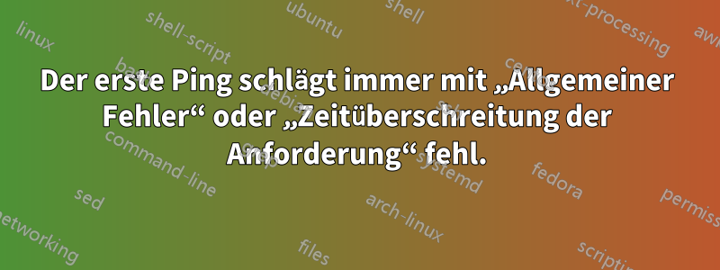 Der erste Ping schlägt immer mit „Allgemeiner Fehler“ oder „Zeitüberschreitung der Anforderung“ fehl.