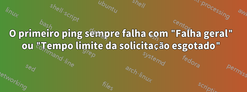 O primeiro ping sempre falha com "Falha geral" ou "Tempo limite da solicitação esgotado"