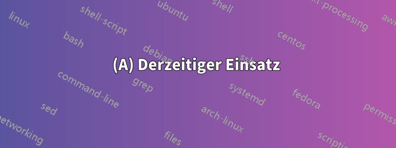 (A) Derzeitiger Einsatz