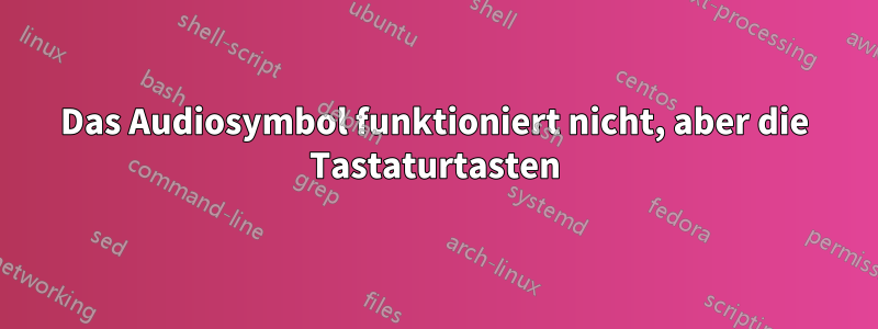 Das Audiosymbol funktioniert nicht, aber die Tastaturtasten