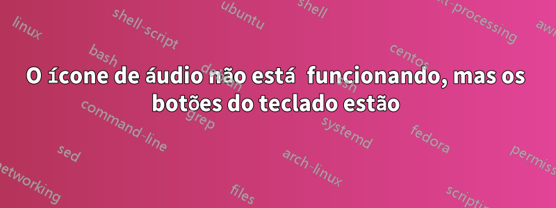 O ícone de áudio não está funcionando, mas os botões do teclado estão