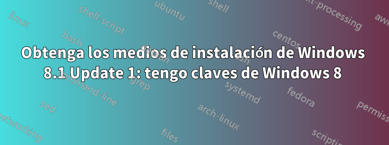 Obtenga los medios de instalación de Windows 8.1 Update 1: tengo claves de Windows 8