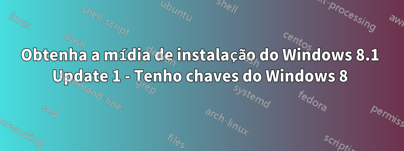 Obtenha a mídia de instalação do Windows 8.1 Update 1 - Tenho chaves do Windows 8