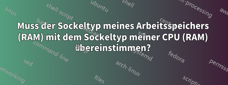 Muss der Sockeltyp meines Arbeitsspeichers (RAM) mit dem Sockeltyp meiner CPU (RAM) übereinstimmen?