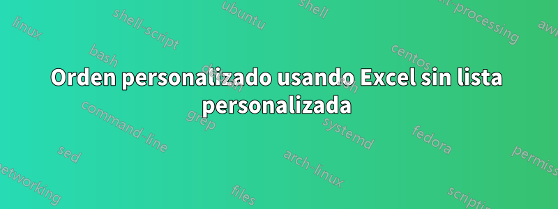 Orden personalizado usando Excel sin lista personalizada