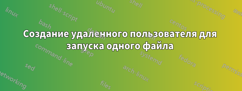 Создание удаленного пользователя для запуска одного файла