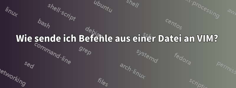 Wie sende ich Befehle aus einer Datei an VIM?