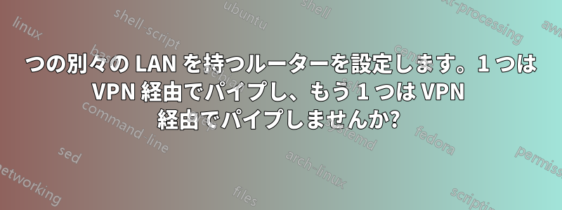 2 つの別々の LAN を持つルーターを設定します。1 つは VPN 経由でパイプし、もう 1 つは VPN 経由でパイプしませんか?