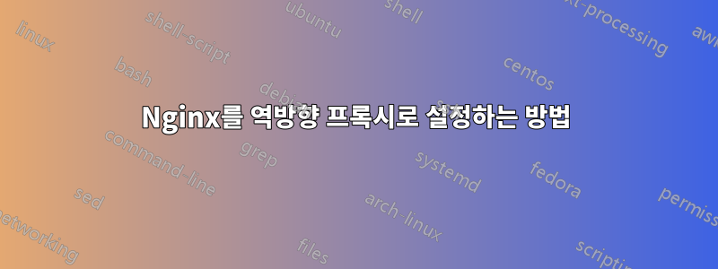 Nginx를 역방향 프록시로 설정하는 방법