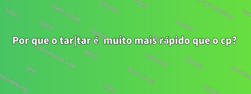 Por que o tar|tar é muito mais rápido que o cp?