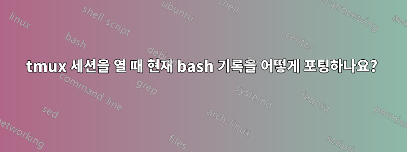 tmux 세션을 열 때 현재 bash 기록을 어떻게 포팅하나요?