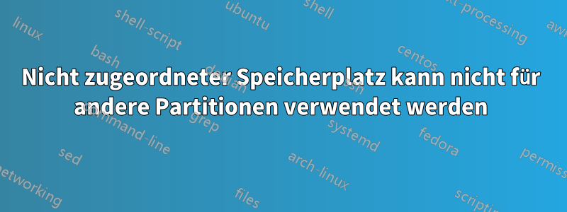 Nicht zugeordneter Speicherplatz kann nicht für andere Partitionen verwendet werden