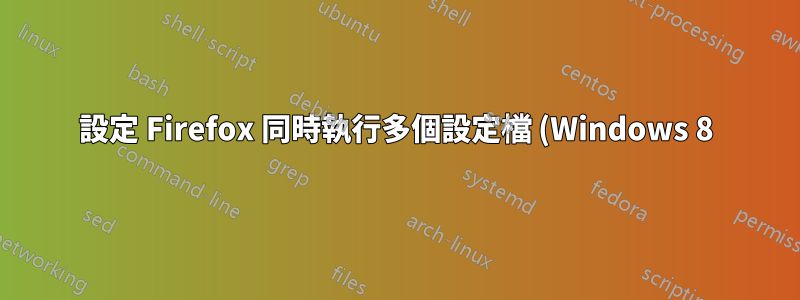 設定 Firefox 同時執行多個設定檔 (Windows 8)