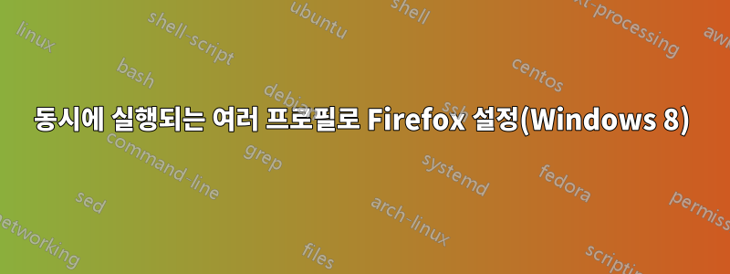 동시에 실행되는 여러 프로필로 Firefox 설정(Windows 8)