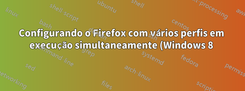 Configurando o Firefox com vários perfis em execução simultaneamente (Windows 8)
