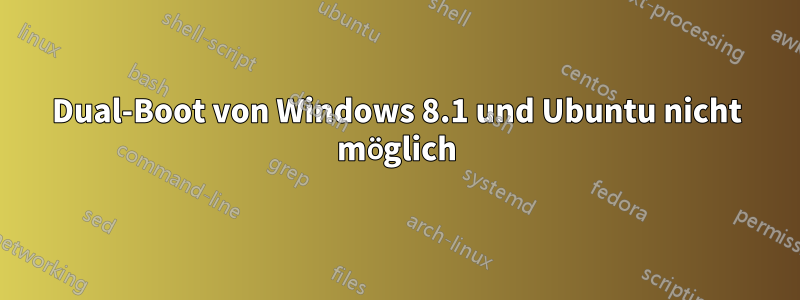 Dual-Boot von Windows 8.1 und Ubuntu nicht möglich