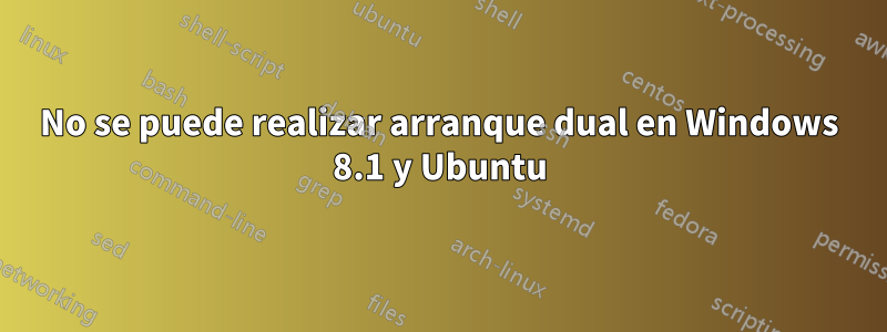 No se puede realizar arranque dual en Windows 8.1 y Ubuntu