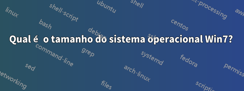 Qual é o tamanho do sistema operacional Win7?