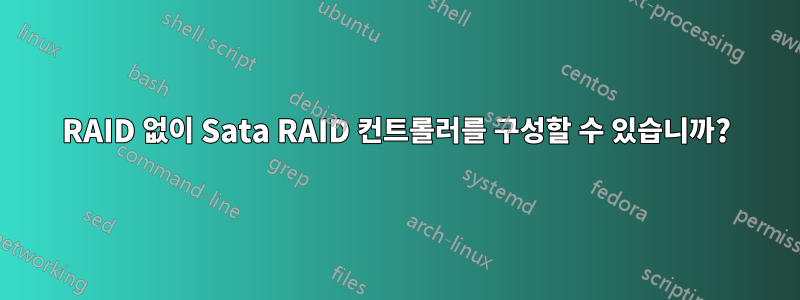 RAID 없이 Sata RAID 컨트롤러를 구성할 수 있습니까?