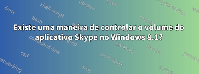 Existe uma maneira de controlar o volume do aplicativo Skype no Windows 8.1?