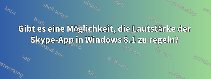 Gibt es eine Möglichkeit, die Lautstärke der Skype-App in Windows 8.1 zu regeln?