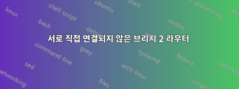 서로 직접 연결되지 않은 브리지 2 라우터