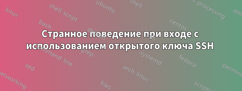 Странное поведение при входе с использованием открытого ключа SSH