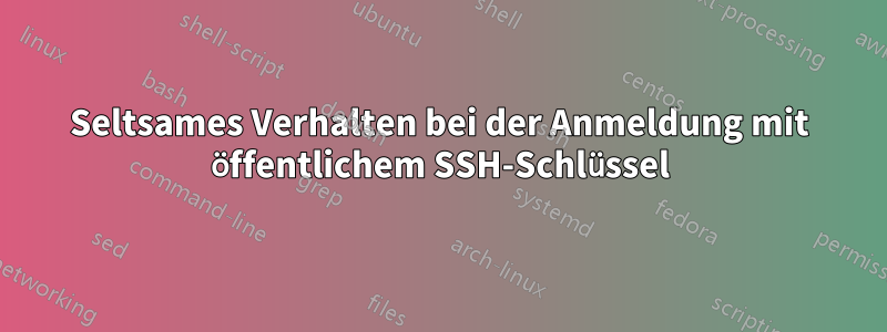 Seltsames Verhalten bei der Anmeldung mit öffentlichem SSH-Schlüssel