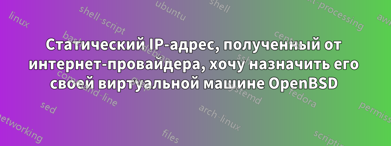 Статический IP-адрес, полученный от интернет-провайдера, хочу назначить его своей виртуальной машине OpenBSD