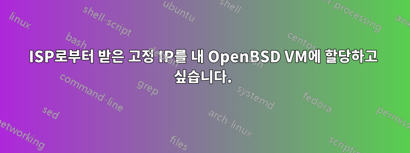 ISP로부터 받은 고정 IP를 내 OpenBSD VM에 할당하고 싶습니다.