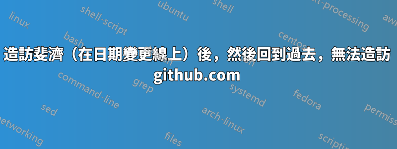 造訪斐濟（在日期變更線上）後，然後回到過去，無法造訪 github.com