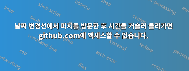 날짜 변경선에서 피지를 방문한 후 시간을 거슬러 올라가면 github.com에 액세스할 수 없습니다.