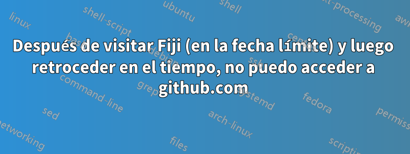 Después de visitar Fiji (en la fecha límite) y luego retroceder en el tiempo, no puedo acceder a github.com