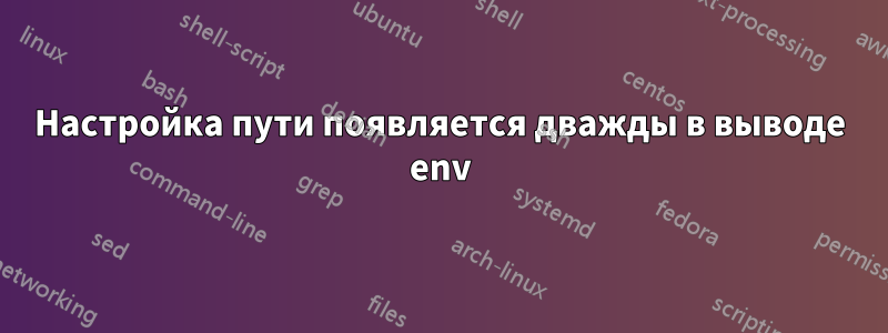 Настройка пути появляется дважды в выводе env