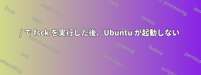 / で fsck を実行した後、Ubuntu が起動しない