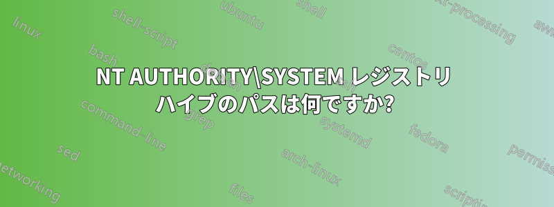 NT AUTHORITY\SYSTEM レジストリ ハイブのパスは何ですか?