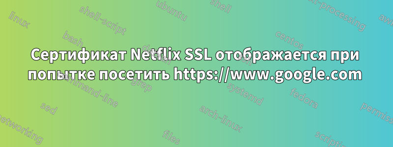 Сертификат Netflix SSL отображается при попытке посетить https://www.google.com