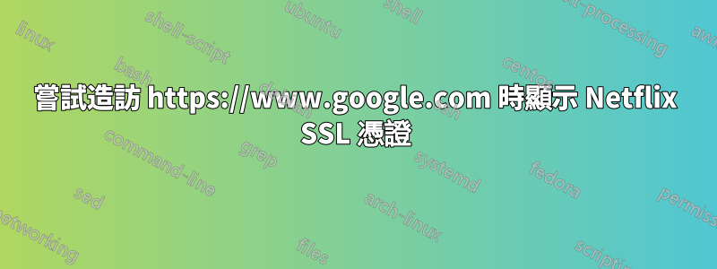 嘗試造訪 https://www.google.com 時顯示 Netflix SSL 憑證