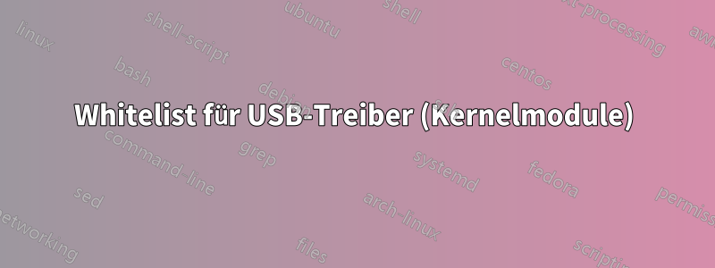 Whitelist für USB-Treiber (Kernelmodule)