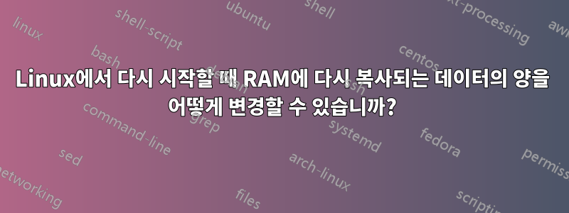 Linux에서 다시 시작할 때 RAM에 다시 복사되는 데이터의 양을 어떻게 변경할 수 있습니까?