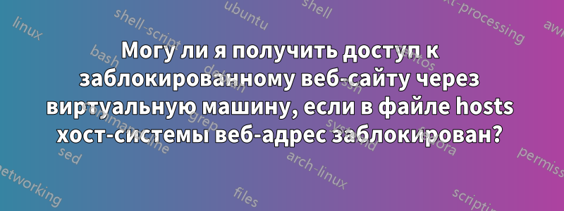 Могу ли я получить доступ к заблокированному веб-сайту через виртуальную машину, если в файле hosts хост-системы веб-адрес заблокирован?