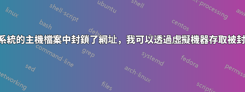 如果主機作業系統的主機檔案中封鎖了網址，我可以透過虛擬機器存取被封鎖的網站嗎？